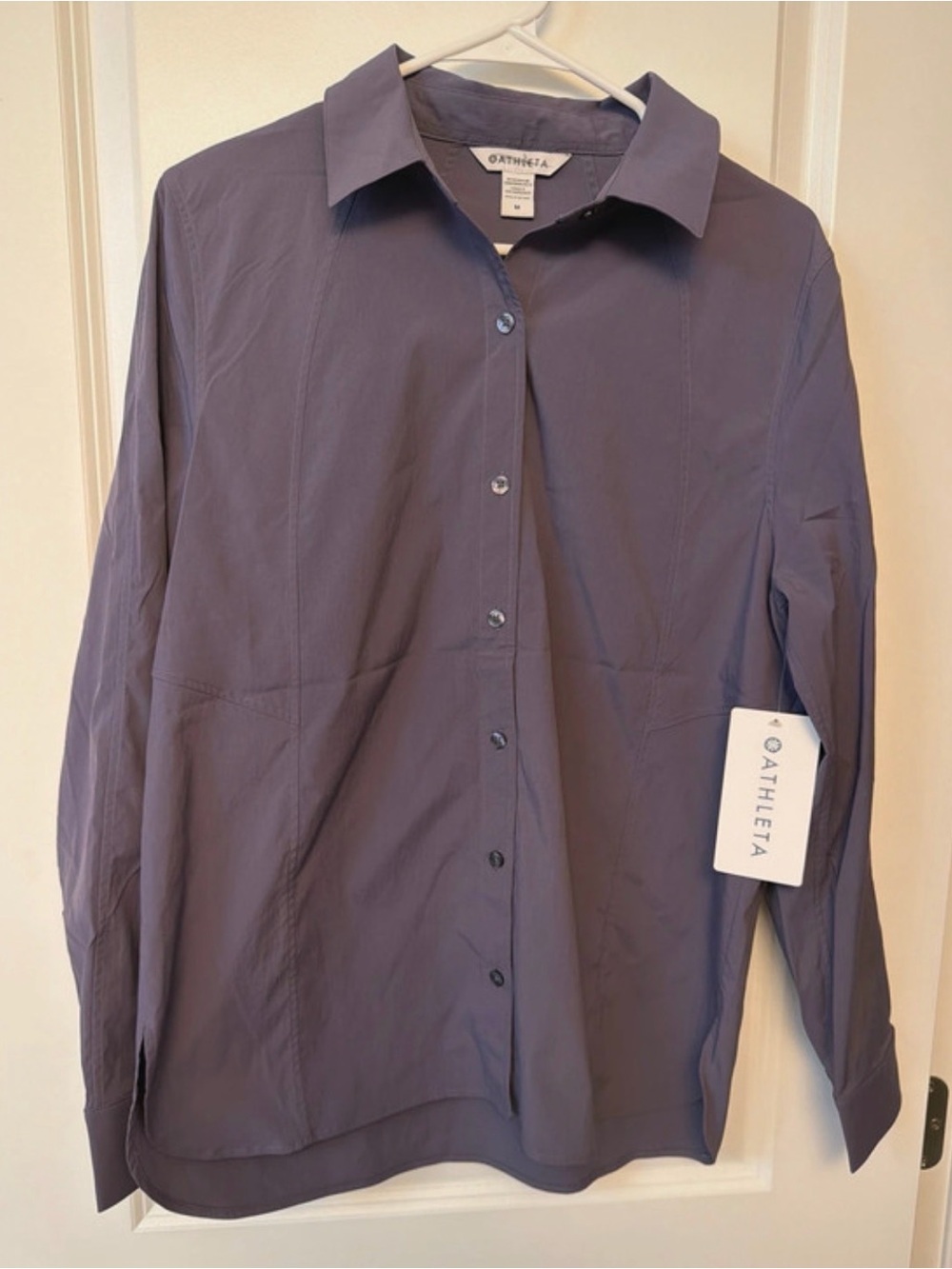 Athleta Women's Button-Down Shirt in Dusty Lavender